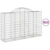 vidaXL Габионни кошници арка 13 бр 200x50x120/140см поцинковано желязо