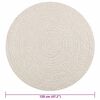 vidaXL Килим "ZIZUR", кремави &Oslash; 120см, визия юта, за закрито и открито