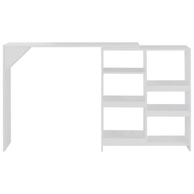 vidaXL Бар маса с подвижен рафт, бяла, 138x39x110 см