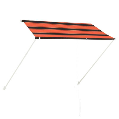 vidaXL Сенник с падащо рамо, 250x150 см, оранжево и кафяво