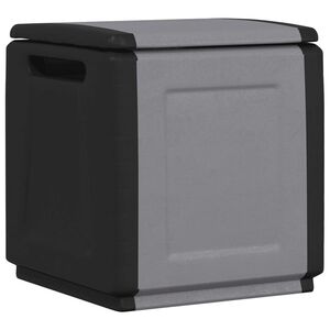 vidaXL Кутия за съхранение, 54x53x57 см, 130 л, тъмносиво и черно