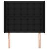 vidaXL Горна табла за легло с уши, черна, 83x16x118/128 см, плат