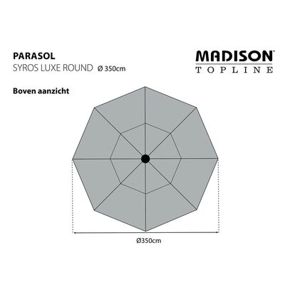 Madison Градински чадър Syros Luxe, 350 см, кръгъл, екрю