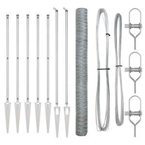 vidaXL Стълб за ограда. Сребристо