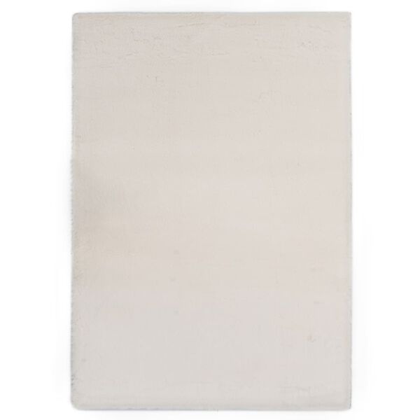 vidaXL Килим, 80х150 см, изкуствена заешка козина, кремав