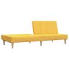 vidaXL 2-местно разтегателно канапе с табуретка, жълто, текстил