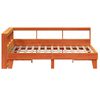 vidaXL Легло с етажерка за книги, без матрак, 150x200 см, бор масив