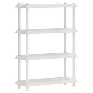 vidaXL Рафтово единица 4 нива 100 x 40 x 136,5 см ПП Бяло