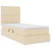 vidaXL Легло с място за съхранение и LED Кремав 100 x 200 cm Полиестер