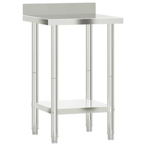 vidaXL Кухненска работна маса с гръб 55x55x93 см неръждаема стомана