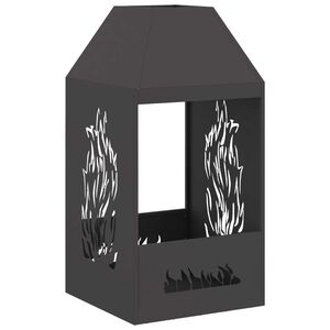 vidaXL Огнище Черно 50 x 50 x 100 cm Стомана