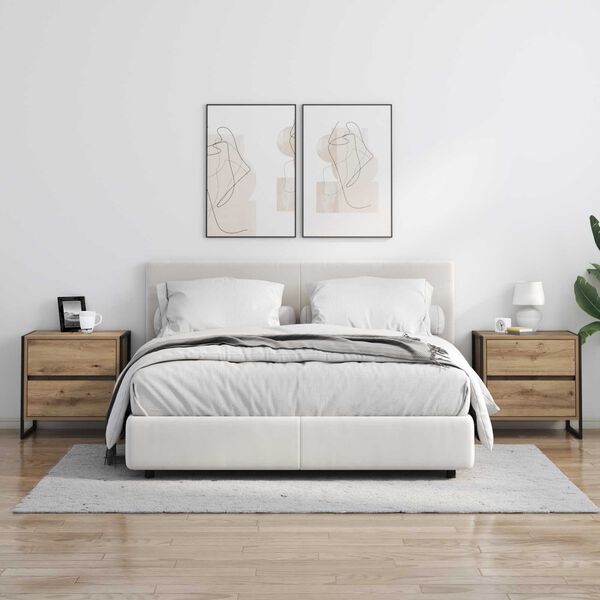 vidaXL Нощно шкафче Дъб Артизан 50 x 39.5 x 50 см Инженерно дърво