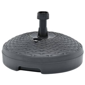 vidaXL Основа за чадър, с пясък/вода, 20 л, антрацит, пластмасов ратан