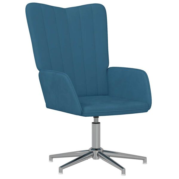 vidaXL Релакс стол, син, кадифе