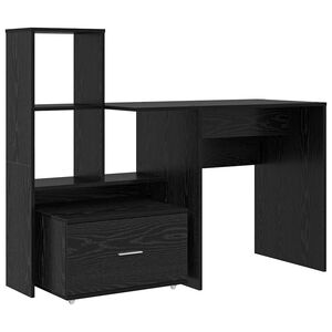 vidaXL Бюро Черния дъб Инженерна дървесина 131,5 x 50 x 106,5 см