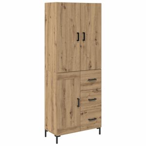 vidaXL Висок шкаф с чекмедже Дъб 69,5 x 34 x 180 см Инженерно дърво