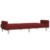 vidaXL 2-местно разтегателно канапе, виненочервено, текстил