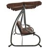 vidaXL Градинска люлка със сенник, кафе