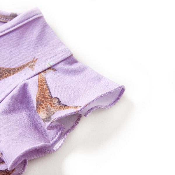 Детска рокля с волани и връв, лила, 104