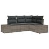 vidaXL Градински Софа Комплект 4 pcs Сив полиратан