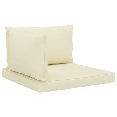 vidaXL Палетни възглавници за диван, 3 бр, кремави, текстил