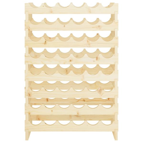 vidaXL Поставка за вино 65x29x90 см масивна чамова дървесина