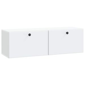 vidaXL Стенно монтиран ТВ шкаф 98 x 31 x 30 см Бяло