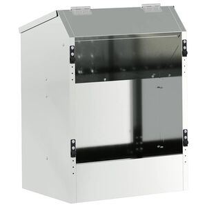 vidaXL Хранилка за зайци Сребрист 64.5 x 25.5 x 45.5 см