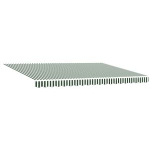 vidaXL Прибираща се тента Зелен и бял 450 &times; 350 cm Тъкан и алуминий
