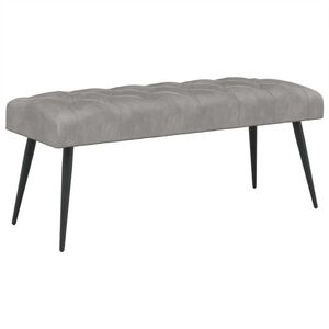 vidaXL Пейка с копчета Светлосиво 110 x 40 x 46 cm Кадифе