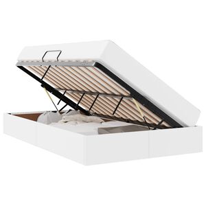 vidaXL Легло с място за съхранение и матрак с матрак Бяло 120 x 190 cm