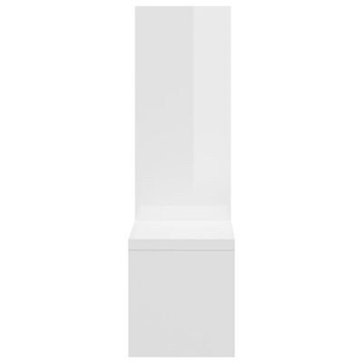vidaXL Стенни рафтове, 2 бр, бял гланц, 50x15x50 см, ПДЧ