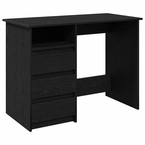 vidaXL Бюро, черно, 102x50x75 см, инженерно дърво