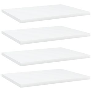 vidaXL Рафтове за етажерка, 4 бр, бели, 40x30x1,5 см, инженерно дърво