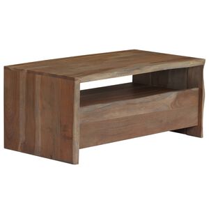 vidaXL Маса за кафе, акация масив с естествен ръб, 90x50x40 см, сива