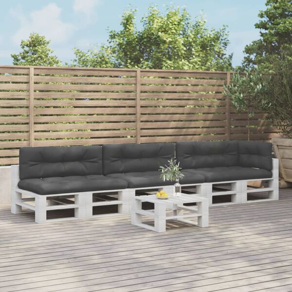 vidaXL Палетни възглавници, 7 бр, черни, текстил