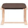 vidaXL Релакс стол с табуретка, тъмнокафяв, текстил