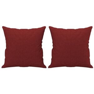 vidaXL Декоративни възглавници, 2 бр, виненочервен, 40x40 см, плат