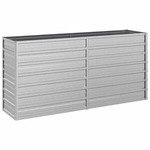 vidaXL Повдигната градинска леха, 160x40x77 см, стомана, сребриста