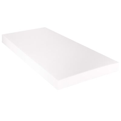 vidaXL Легло с матрак, бяло, изкуствена кожа, 180x200 см