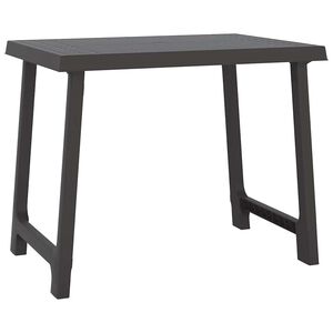 vidaXL Маса за къмпинг, антрацит, 79x56x64 см, PP, дървена визия