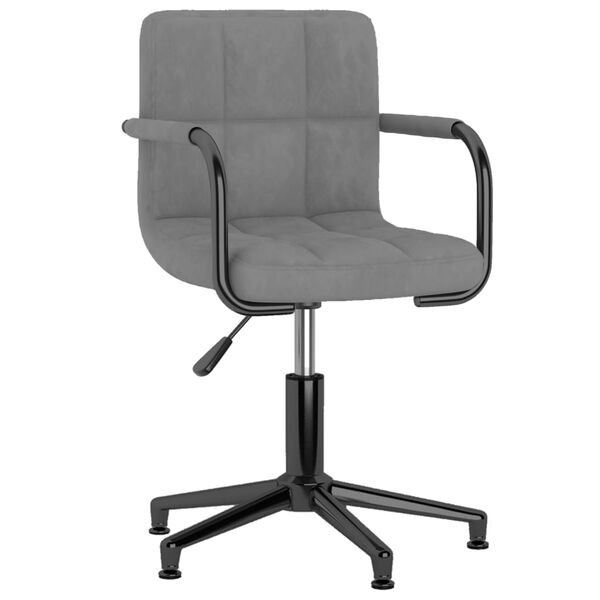 vidaXL Въртящ се трапезен стол, светлосив, кадифе