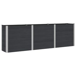 vidaXL Градинска повдигната леха Черно 300 x 50 x 91 cm WPC и алуминий