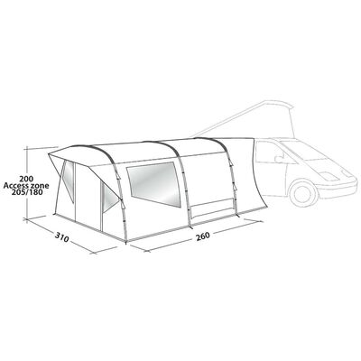 Easy Camp Палатка за кемпер-бус Wimberly, сива