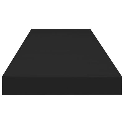 vidaXL Окачен стенен рафт, черен, 90x23,5x3,8 см, МДФ