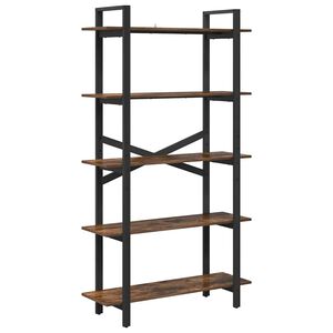 vidaXL Рафт за книги 5 нива 100 x 33,5 x 178 см Инженерна дървесина