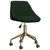 vidaXL Въртящи се трапезни столове, 2 бр, тъмнозелени, кадифе