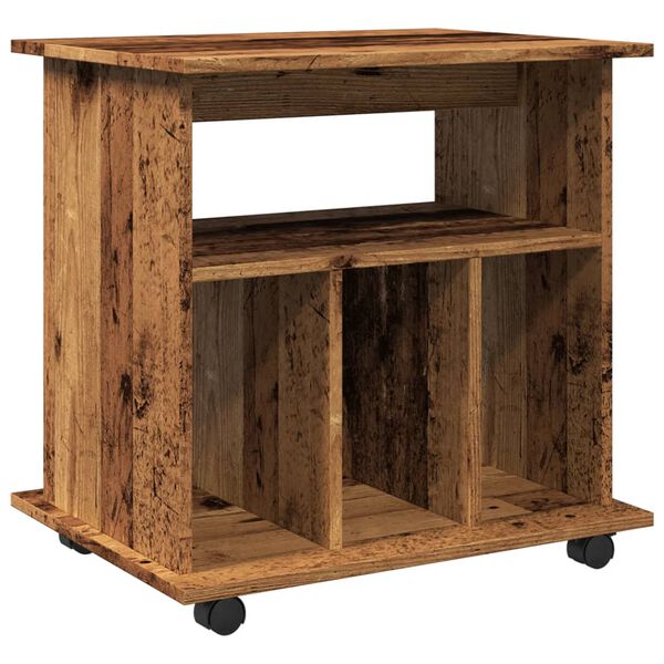 vidaXL Шкаф за търкаляне от старо дърво 60x45x60cm Инженерна дървесина