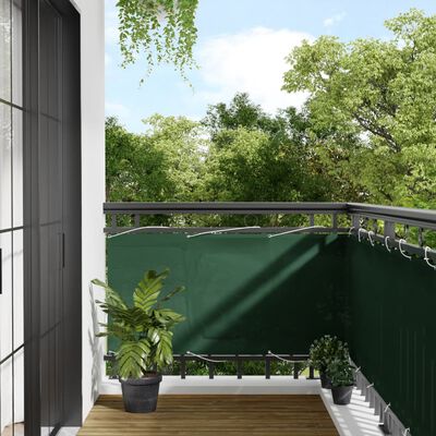 vidaXL Балконски параван тъмнозелен 75x1000 см 100% полиестер оксфорд