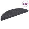 vidaXL Самозалепващи се постелки за стълби, 10 бр., 56x17x3 см, тъмносиви, полукръгли